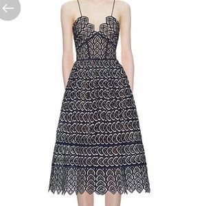 Self-Portrait Navy Lace Azaelea Midi Dress